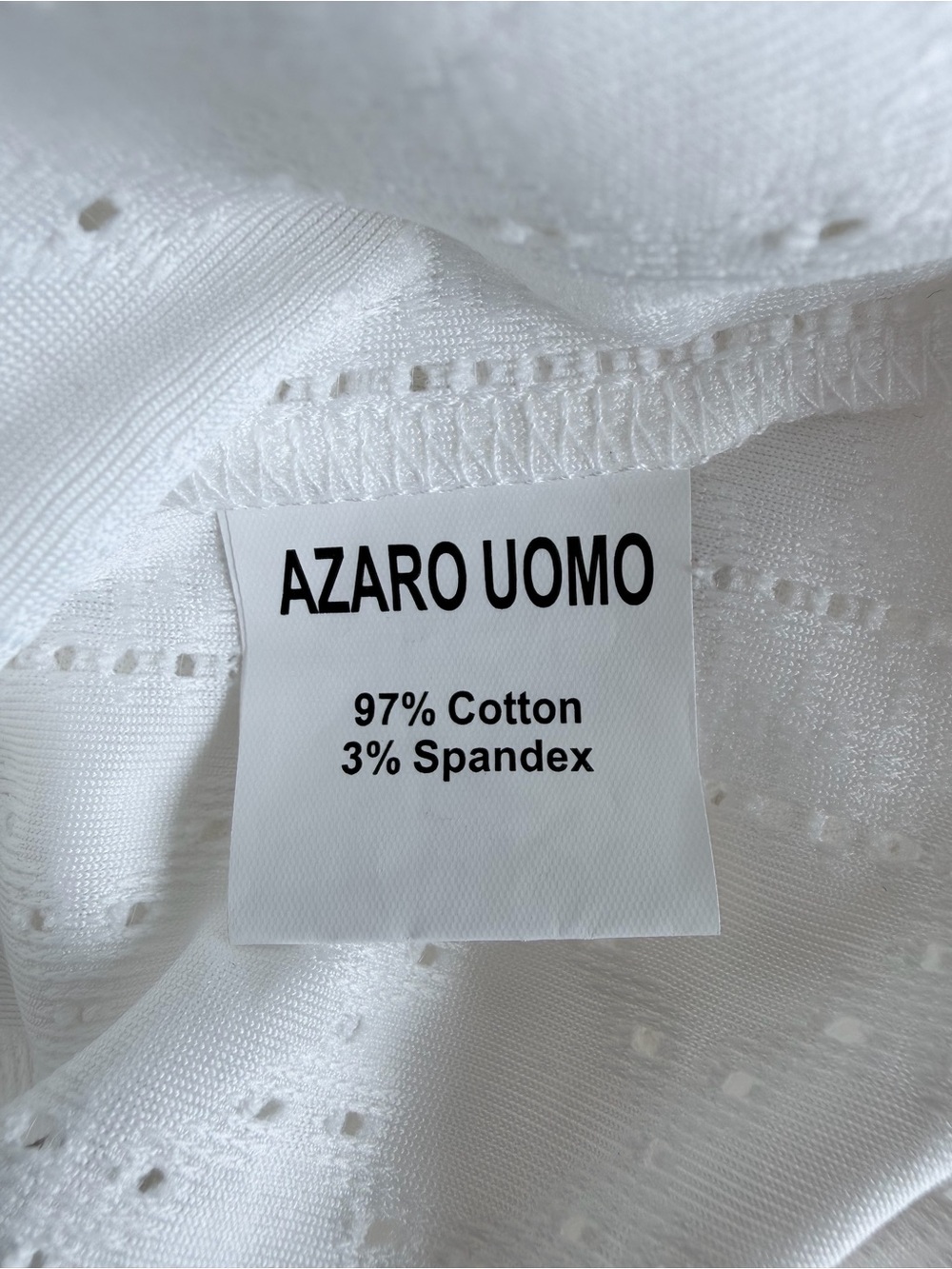 Azaro Uomo Eyelet Knit Quarter Zip Polo White Red Green Unisex Size S - Picture 4 of 11